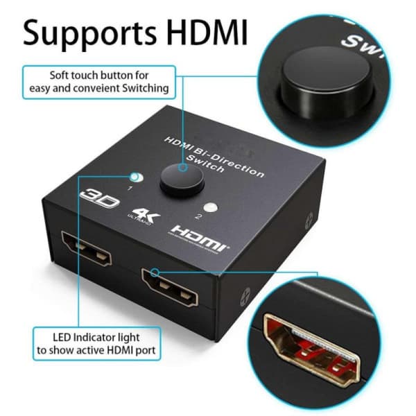 HDMI tovejs splitter/switch