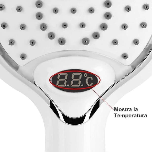 LED Brusehoved, LED Håndbruser, 3 Farver Temperaturkontrol Brusehoved
