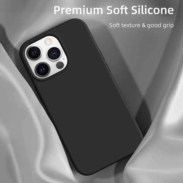 Kompatibelt med iPhone 13 Pro Max-fodral 6,7\" (2021), premium mjukt silikonskyddsfodral för hela telefonen med reptåligt mikrofiberfoder