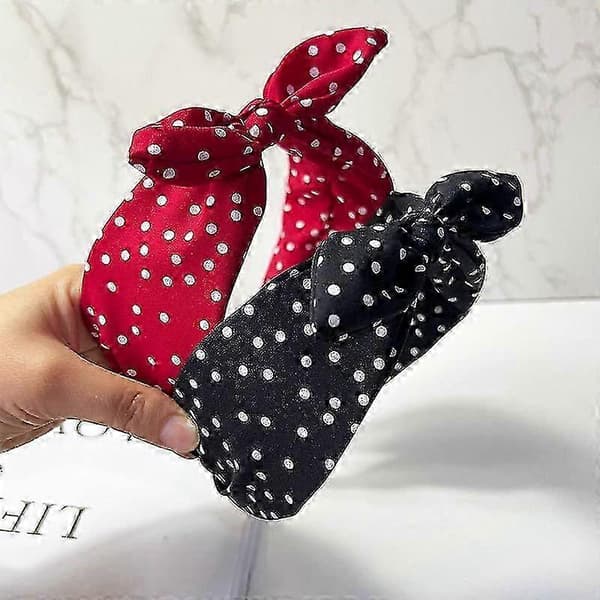 Lite Kaninøre Hårbøyle - 1 stk, One Size Fits All, Stoffmateriale, Svart
