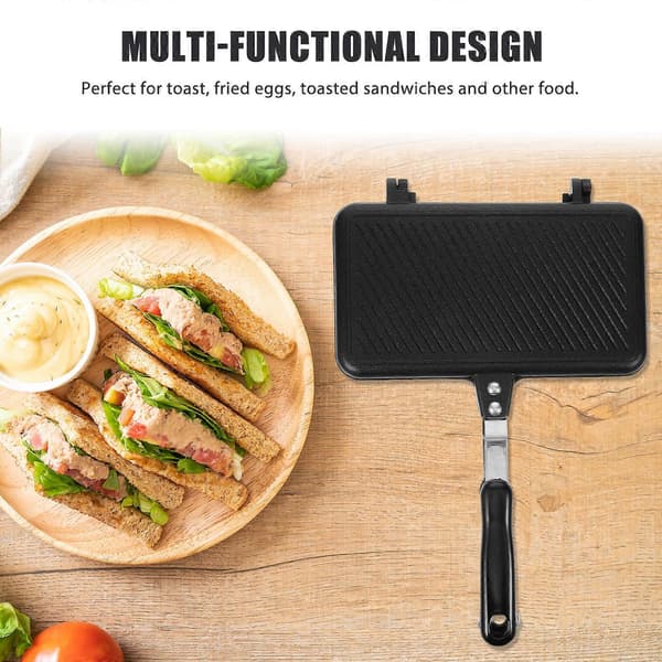 Dobbeltsidet non-stick sandwichpande Gaspande Morgenmadspande Sandwichbagepande