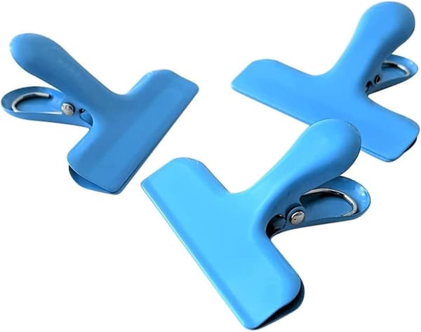 Croc Jaws Chip Clips Blå. Rostfritt stål. 7,6 cm - 3-pack