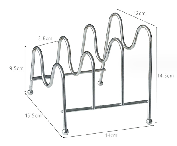 Køkken perforeret siddende grydelåg rack, desktop vertikal gryde c