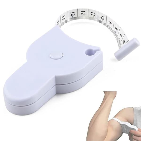 Kroppsmåttband, 150 cm vit, infällbart måttband, används f