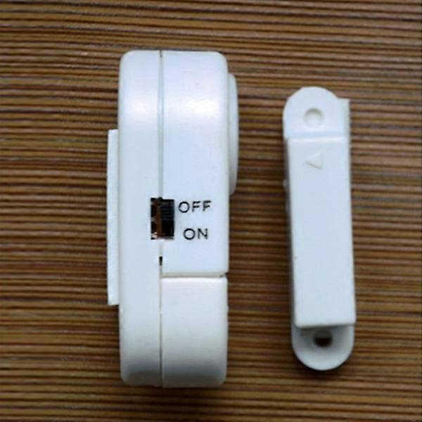 Trådlös magnetisk sensor dörr fönster inträde säkerhet inbrottslarm klocka för hem/kontor (vit)