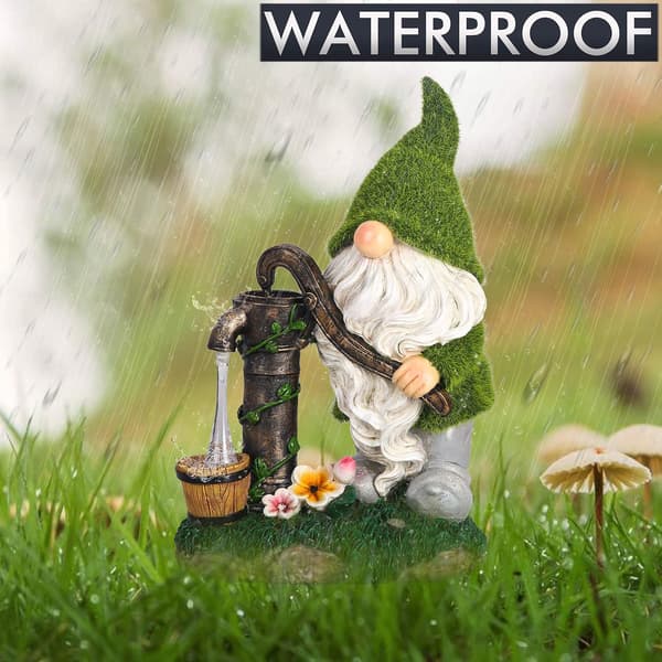Flockade Trädgårdsgnom Dekorationer, 29cm Stor Rolig GNOME Utomhus