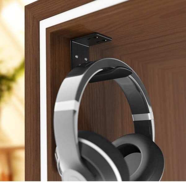 Metal Headset Holder til Desktop Hovedtelefoner, Universal Klæbende og