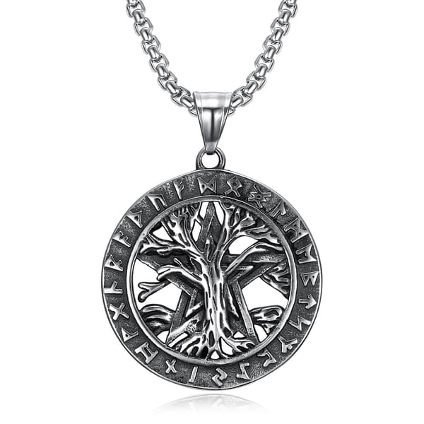 Nordiske vikinger runer amulet vedhæng halskæde Livets Træ Pent