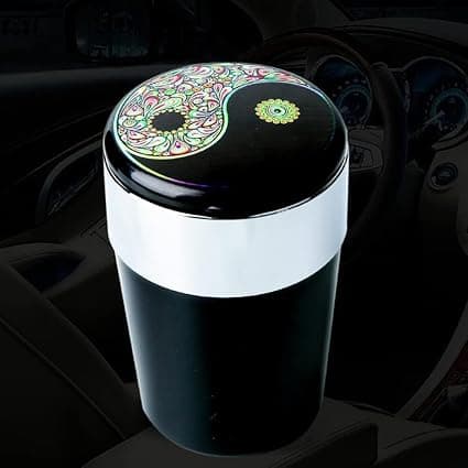 LED Bilaskkopp, Bilaskkopp med Lock Mini Soptunna Bilaskkopp