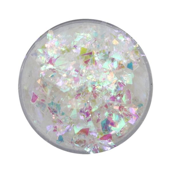 Nagelglitter - Flakes / Mylar - Vit rainbow - 8ml - Glitter Vit