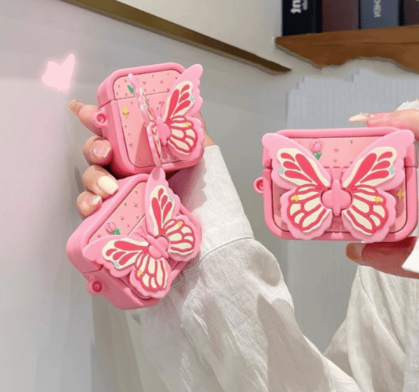 Apple Bluetooth hörlurs skyddsfodral rosa fjäril, lämplig