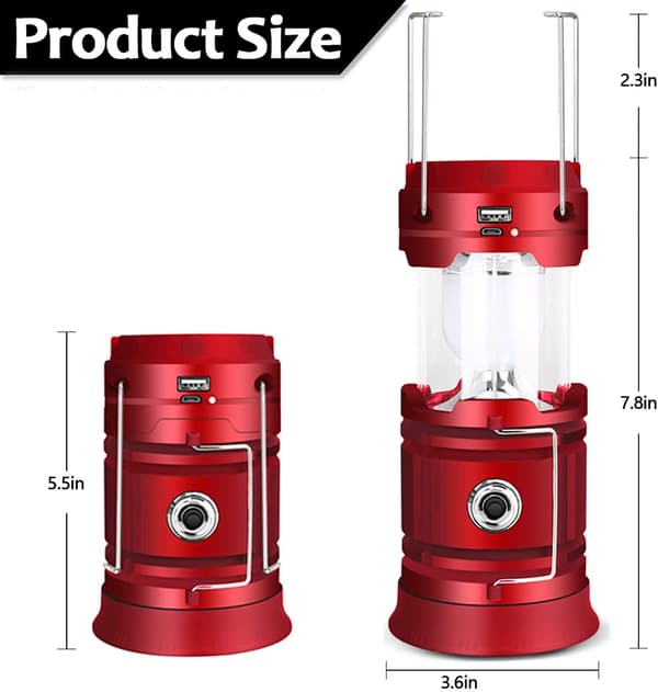 Portabel LED Campinglykta - Ultra Ljus USB Laddningsbar Sola