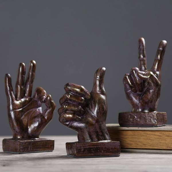 Handskulptur Dekor Fingerstaty Harts Kontor Heminredning