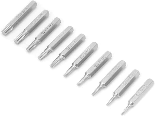 10 stk. 4 mm sekskantede Phillips skruetrækkerbits til nem fastgørelse af elektronik