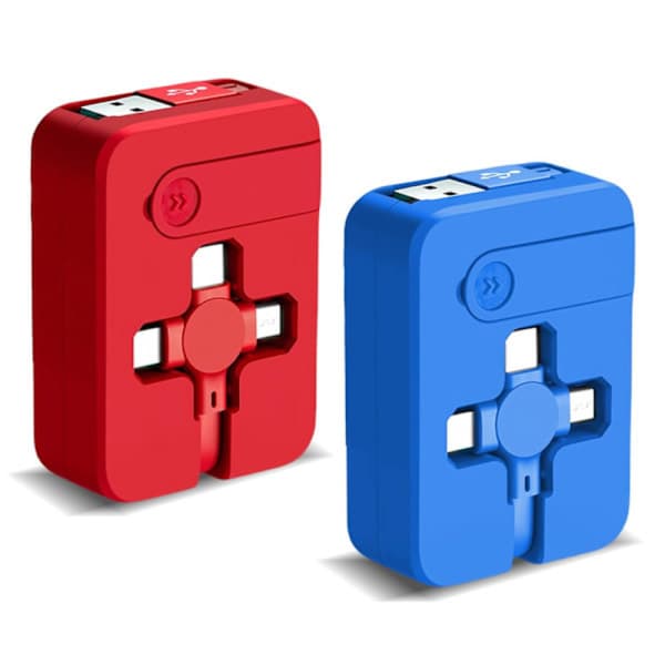 2025 Siste Modell 2-pakning 3 i 1 Multi Ladekabel, 1m, Uttrekkbar Multi Laderkabel med IP/USB C/Micro USB, Telefonholder, Mult