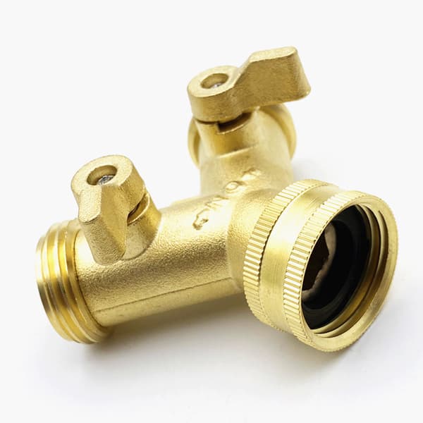 Messing hane tud 2 udgange, guld, 7,5*6,5cm