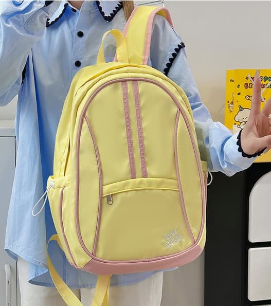 Nylon Ryggsekk: Stor Studentryggsekk Yellow