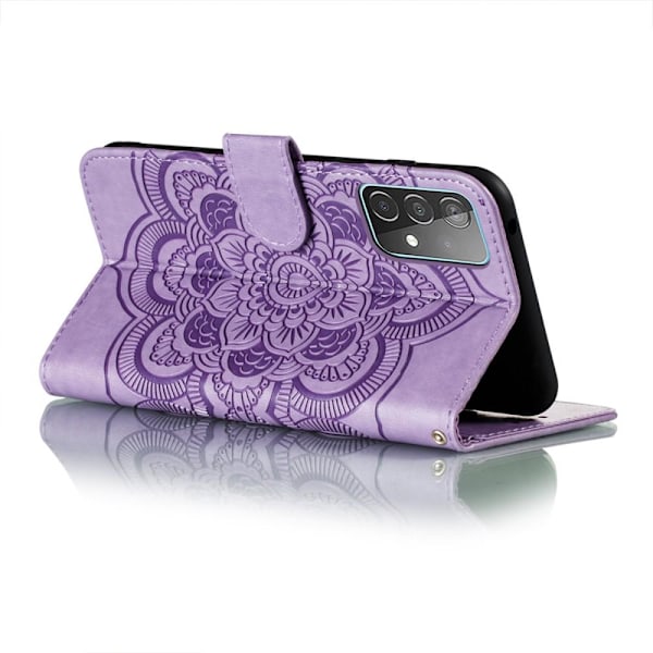 Samsung Galaxy A52 / A52s - Mandala Läder Fodral - Lila Purple Lila