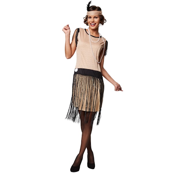 tectake Maskeraddräkt Swingklänning Beige XL