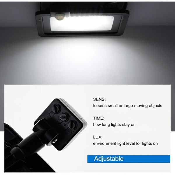 Superstark LED-strålkastare utomhus, IP65 vattentät utomhusbelysning med rörelsesensor, gjuten aluminiumkapsling för utomhussäkerhet, allmänt bruk