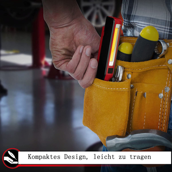 Bärbar Arbetslampa, LED Arbetslampa, Vikbar Design För Mångsidig Användning I Bilgarage DIY Verkstad, Stänksäker, Integrerad Magnet, CoB Ljus, Robust