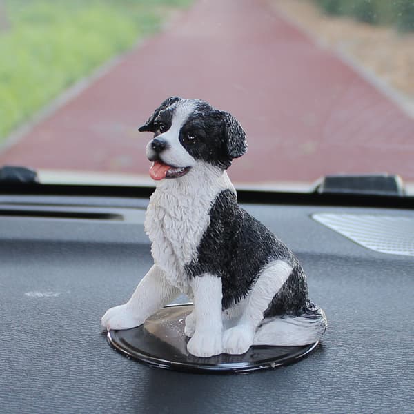 Søt Border Collie Bilmodell Dekorasjon Skrivebord Interiør Deko