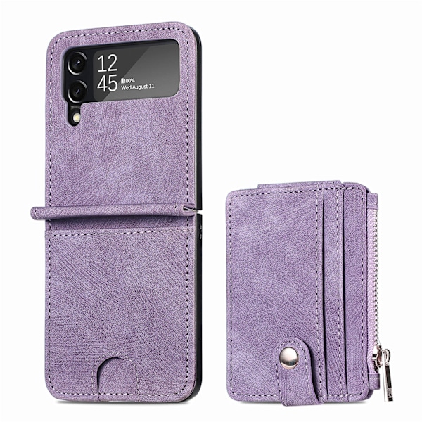 Smidigt Skal med Kortack - Samsung Galaxy Z Flip 3 Lila