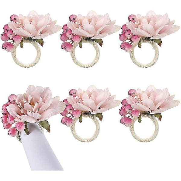 Blomster Servietringe 6 stk, Servietringe H, Les H Bordrotter, A