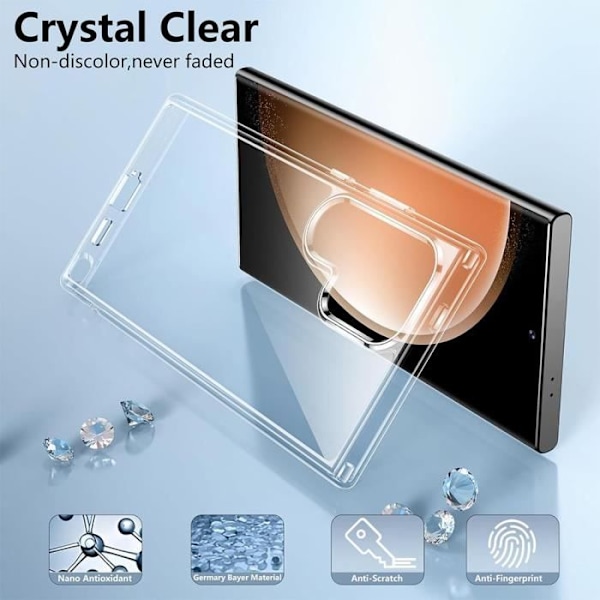 Fodral och 2 härdade glasögon för Samsung Galaxy S24 Ultra - Förstärkt skydd Stötsäkert silikon
