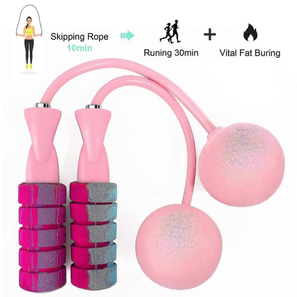 Hopprep, justerbart träningshopprep för fitness (rosa)
