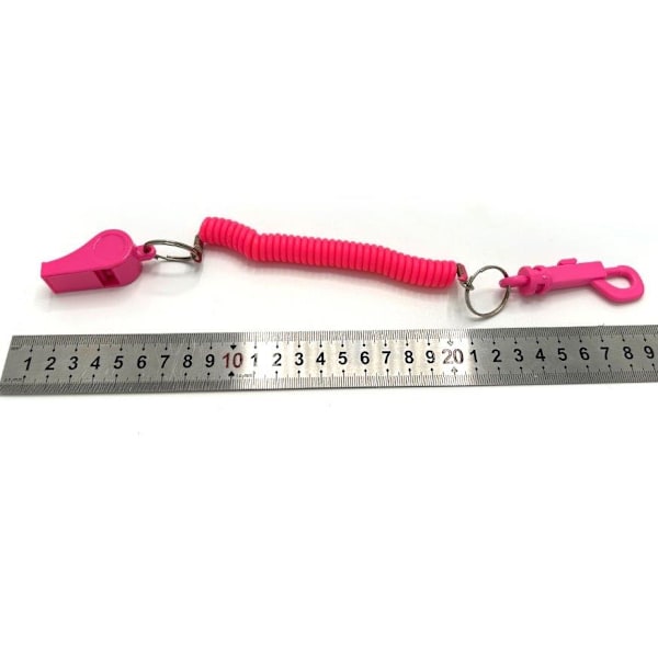 nyckelring med snodd visselpipa rosa