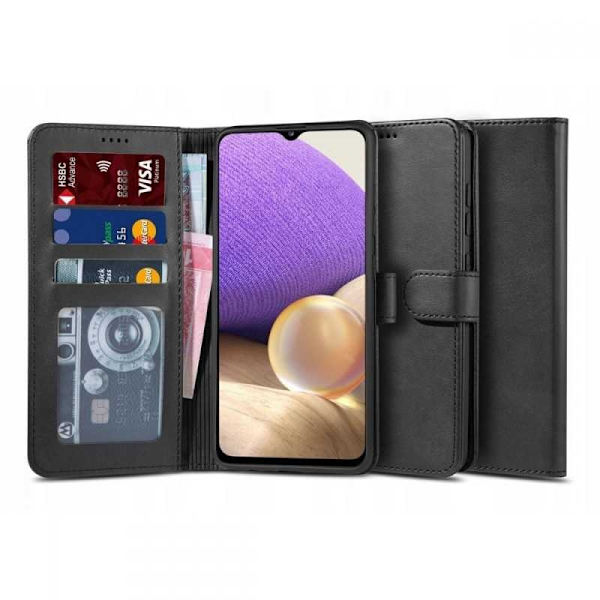 Samsung A33 5G Plånboksfodral PU-Läder 4-FACK Svart