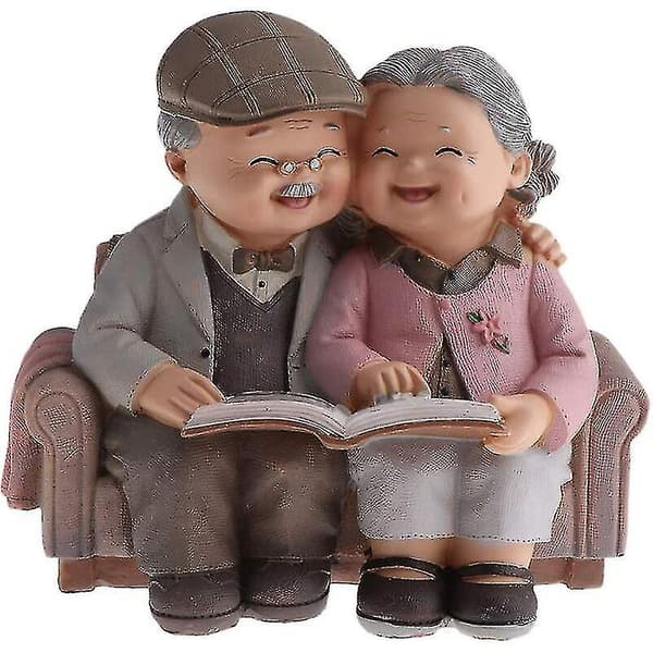 Søtt eldre par borddekorasjon, gaveidé til bestefar/bestemor, julegave - Se på bildet