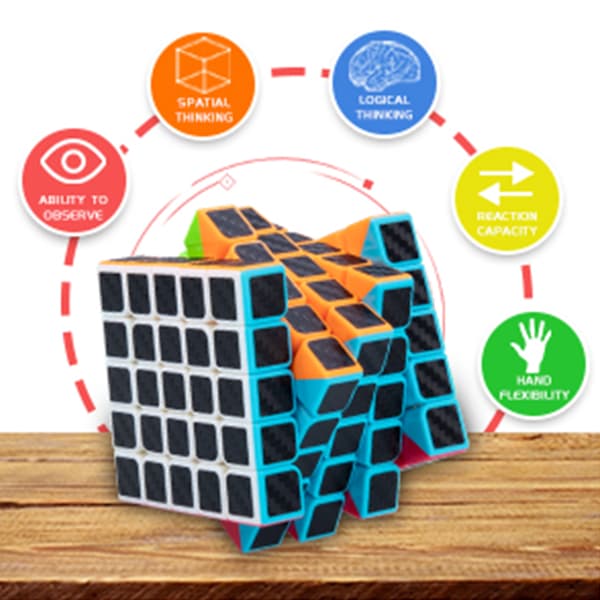 Puzzle Cube 5x5x5 Ny Cubo Ultra Snabb Kolfiber Sticker