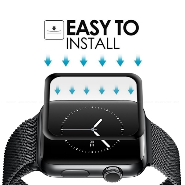 Apple Watch 5 40mm Heltäckande 3D Härdat Glas Skärmskydd Transparent