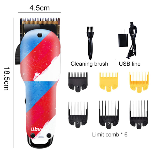 Professionella Sladdlösa Hårtrimmerset med 6 Styrkammar & för Män/Fader/Make