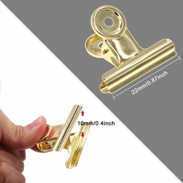 Klämmor - 40 st pappersklämmor Bindeklämmor 22 mm pappersklämmor för