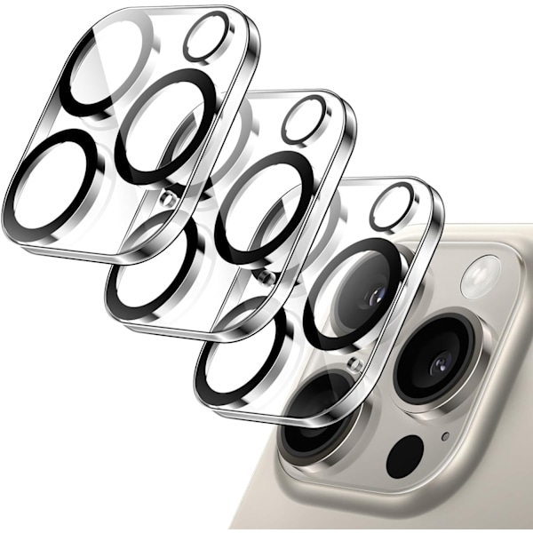 3-Pack iPhone 16 Pro Linsskydd I Härdat Glas