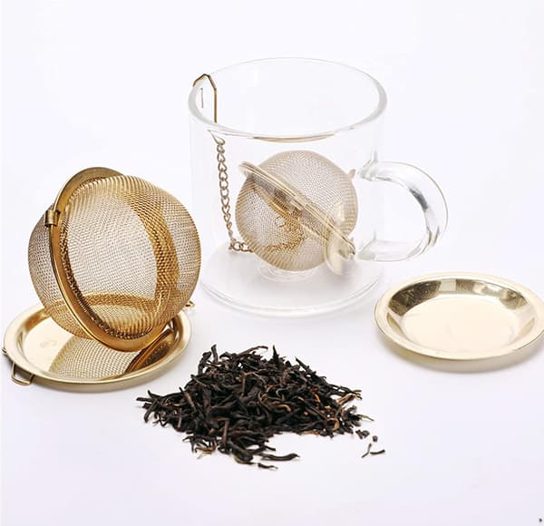 Ubesværet brygning tebold i rustfrit stål, alsidig infuser med ekstra fint net til varm iskaffe, sæt med 2 stk. i rustfrit