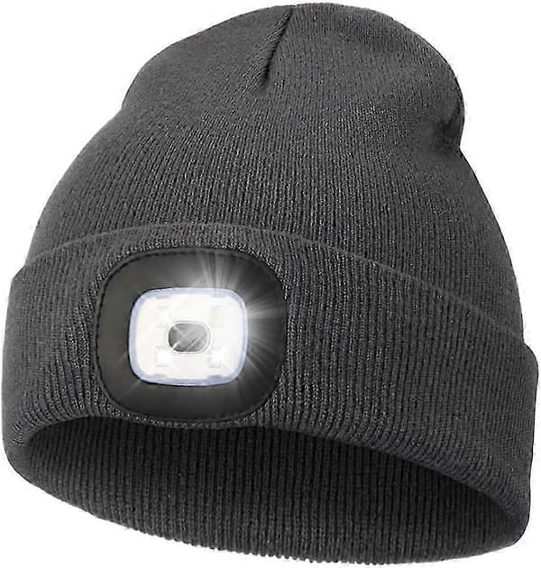 Unisex LED-lue med lys, USB-oppladbar håndfri LED-hodelyktlue