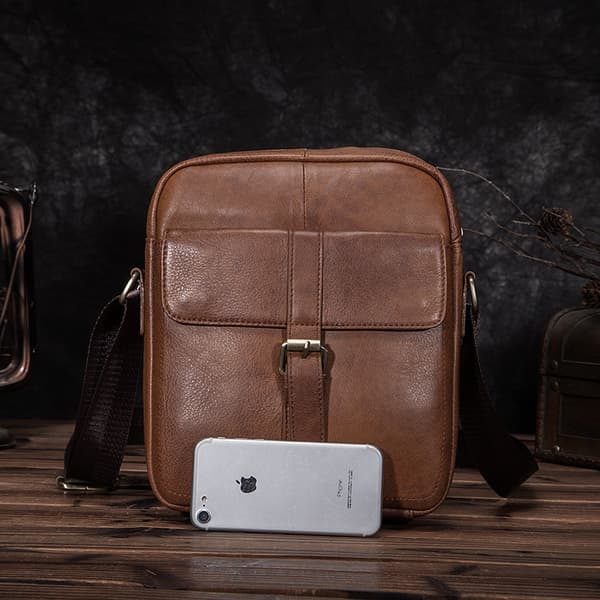 Premium læder crossbody-tasker til mænd – Messenger-taske til mænd