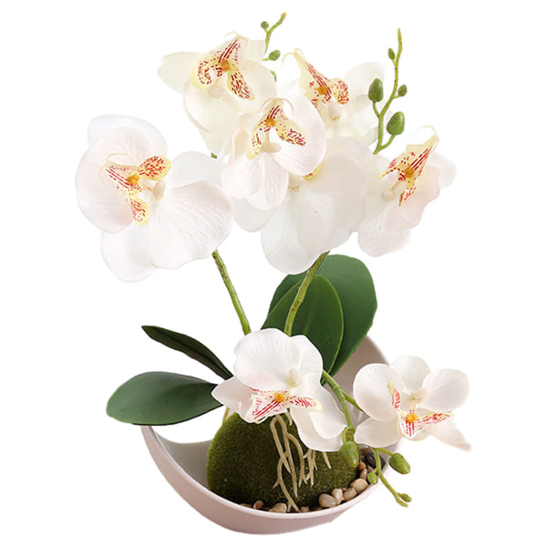 Tre-delad phalaenopsis orkidé måne bonsai konstgjord blomma