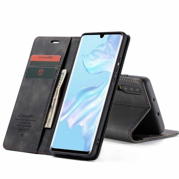Huawei P30 Elegant Flipfodral CaseMe 3-FACK Svart