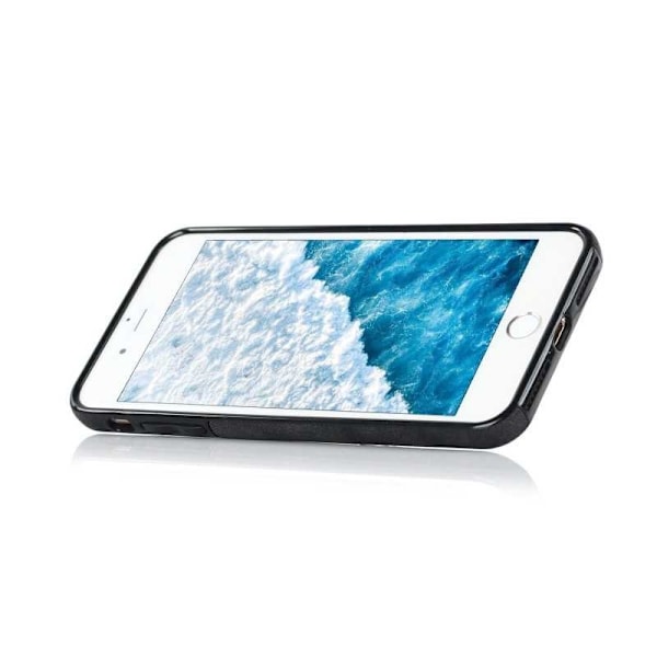 iPhone 7 Plus / 8 Plus Mobilskal med Korthållare Retro V4 Svart