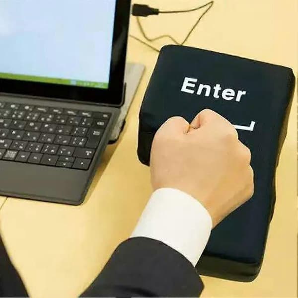 1 stk. stor USB Enter-tast Anti-stress-knap Computer Enhver S Desktop Fo