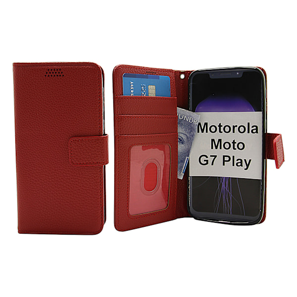 New Standcase Wallet Motorola Moto G7 Play Röd