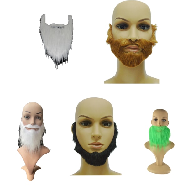 5 stycken Fake Beard Mustascher Jul Halloween Skägg Vuxen