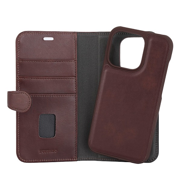 Mobilfodral 2-i-1 3 Kortfack Brun - iPhone 14 Pro