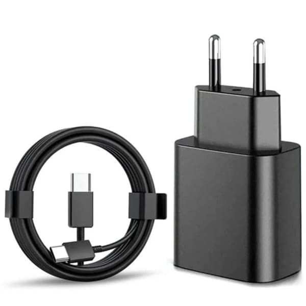 Hurtigoplader 45W til Samsung USB-C + 2M USB C Kabel Sort