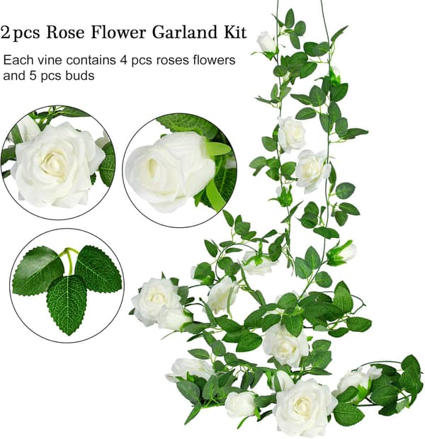 Stykker kunstige blomsterkranse Kunstige roser Blomsterkrans R